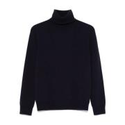 Navy Blue Roll Neck Sweater