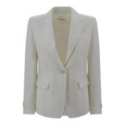 Creme Blazer med knaplukning