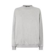 Broderet Sweatshirt med Stående Krave