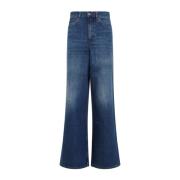 Blå Wide Leg Denim Jeans