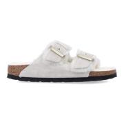 Antik Hvid Lukket Shearling Sandal