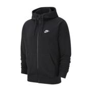 Sort Zip-Up Hoodie med hætte