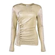 Metallic Guld Draperet Top