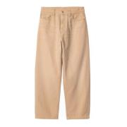 Beige Bomuld Løs Tapered Jeans