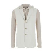 Hvid Uld Kashmir Blazer med Bib