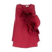 Fuchsia Ruffle Blouse i Tech Fabric