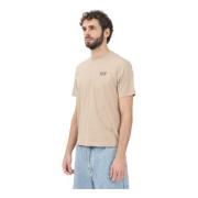 Beige kortærmet T-shirt til mænd