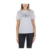 Hvid Bomuld Monogram Crew Neck T-Shirt