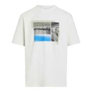 Moderne Print Hvid T-Shirt