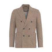 Brun Dobbeltbrystet Fleece Blazer AW24