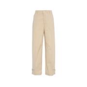 Beige Wide Leg Bukser Stilfuld Elegance