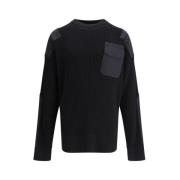 Ribstrik Militær Sweater