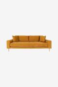 Sofa 3-pers. Lido. Velour med ben i naturfarve