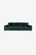 Sofa 3-pers. Lido. Velour med ben i naturfarve