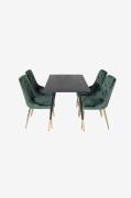 Venture Home - Spisegruppe Dipp med 4 spisebordsstole Velvet Deluxe - ...