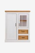 Loft24 - Highboard Selma 1 glaslåge/1 låge/2 skuffer - Hvid - Skabe - ...