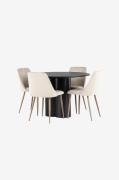 Venture Home - Spisegruppe Olivia med 4 stk. stole Night - Sort - Spis...