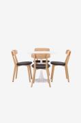 Venture Home - Spisegruppe Hamden med 4 stk. stole Sanjos - Beige - Sp...