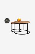 Wood Furniture - Rundt sofabord i eg 2 i 1, Mango 75cm - Brun - Sofabo...