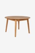 Wood Furniture - Spisebord Genova, 110-160cm, rund, udtræk, eg - Brun ...