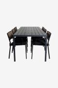 Venture Home - Spisegruppe Break med 6 stole Paola - Sort - Spisegrupp...