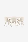 Venture Home - Spisebord Copenhagen med Lilja-stol - Beige - Spisegrup...