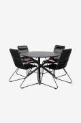 Venture Home - Spisegruppe Nellie med 4 Belinda spisebordsstole - Sort...