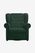 Loft24 - Hvilestol Gyngestol med drejefunktion Lillyse - Grøn - Lænest...