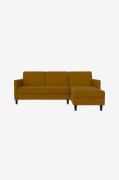 Dorel Home - 3-personers sovesofa med chaiselong Presley - Gul - Soves...