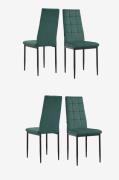 Loft24 - Spisebordsstol 4 Pk Becca - Grøn - Stole - - Homeroom
