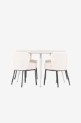 Venture Home - Plaza-spisebord med Agnes-spisebordsstol - Hvid - Spise...