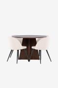 Venture Home - Bootcut-spisebord med spisebordsstol i fløjl - Beige - ...