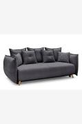 Hanah Home - Sovesofa med 3 sæder Puffy - Sort - 3-pers. sofaer - - Ho...