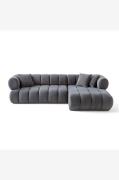 Hanah Home - Hjørnesofa Petra Right - Grå - Sofaer med chaiselong - - ...