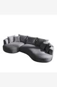 Hanah Home - Hjørnesofa Venedik Left - Grå - Sofaer med chaiselong - -...