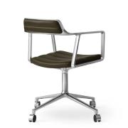 Vipp 452 Swivel Chair - Castors - Læder - Bosco Green