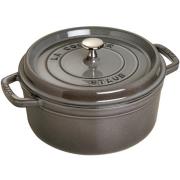 Staub Rund Gryde 24 cm 3,8 liter Grafitgrå