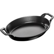 Staub La Cocotte Ovalt ovnfast fad i sort, 28cm. 1,6 liter