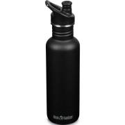 Klean Kanteen Vandflaske Classic med Sportslåg 800 ml. Sort