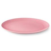 Lyngby Porcelæn Rhombe Color ovalt serveringsfad, rosa