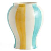 HAY Sobremesa Stripe vase, large, grøn/gul