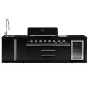 Mustang Gasgrill Black Diamond 6+2 sommerkøkken med køleskab og vandha...