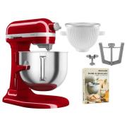 KitchenAid Artisan 5KSM70SHXE køkkenmaskine 6,6 liter + 5KSMICM Ice Cr...