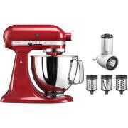 KitchenAid Artisan KSM125EER køkkenmaskine 4,8 liter + 5KSMVSA snitte-...