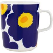 Marimekko Unikko Oiva 60th krus 2,5 dl, hvid/blå/gul