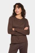 Saint Tropez A8661, Milasz Rneck Cardigan Kvinde Dark Oak Melange Card...