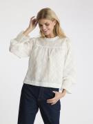 Neo Noir Mamara Square Emb Blouse Kvinde White Langærmede Bluser Str 4...