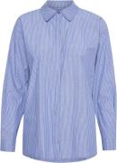 My Essential Wardrobe 03 THE Shirt Kvinde Medium Blue Striped Langærme...