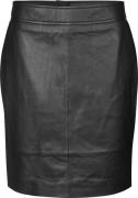 Second Female Francie Mini Leather Skirt Kvinde Black Korte Nederdele ...