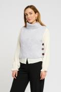 Cream Crstarfi Short Knit Slipover Kvinde Light Grey Melange Sweaters ...